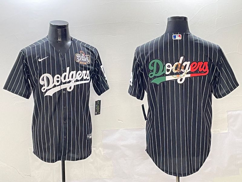 Men Los Angeles Dodgers Blank Black Stripe Jointly Name 2025 Nike MLB Jersey style 13->los angeles dodgers->MLB Jersey